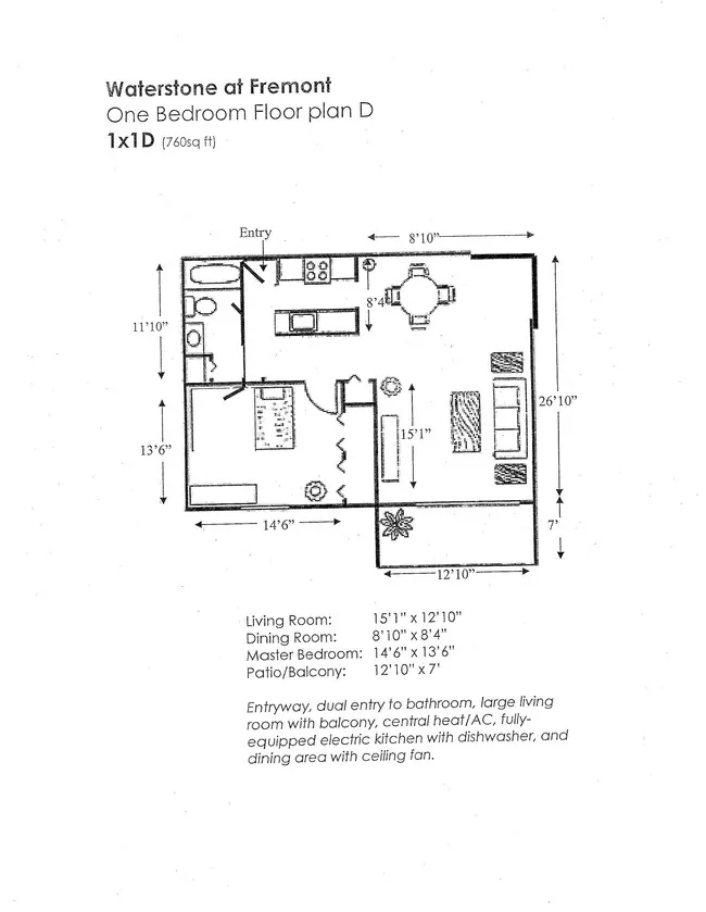 One Bedroom B 222-07 222-07 floor plan